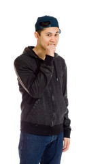 Model nervous biting nails