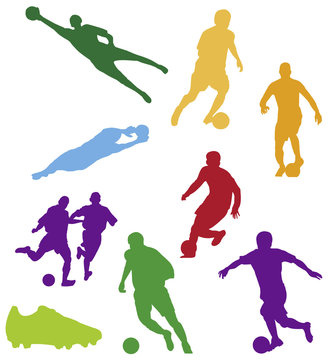 football - foot - but - ballon de foot - ballon - symbole - coupe du monde  - goal - footballeur - sport, sportif Stock Vector