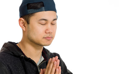 Model isolated praying