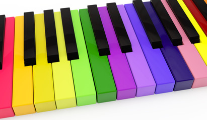 Fototapeta na wymiar unique color piano