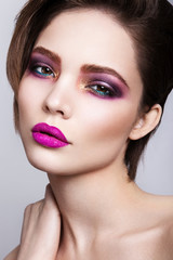 Fototapeta premium Glamour portrait of beautiful woman model with fresh daily