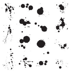 Vector Ink Splatters, Blots and Drips Collection