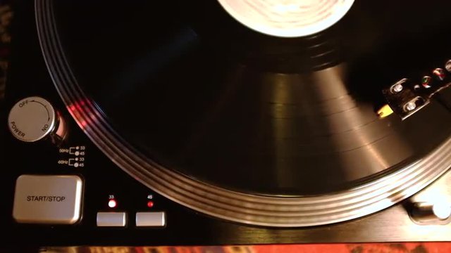 Turntable With Spinning Vinyl