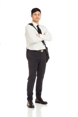 Model successful with arms crossed confident