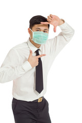 Model isolated framing with fingers