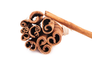 cinnamon isolated on white background