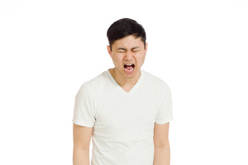 Furious model screaming