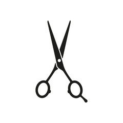 The hairdressing scissors icon. Barbershop symbol. Flat - obrazy, fototapety, plakaty