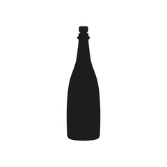 The champagne icon. Wine symbol. Flat