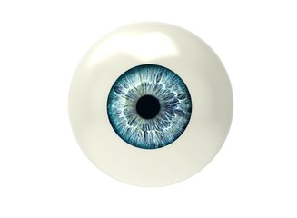 one eyeball isolated on white - obrazy, fototapety, plakaty