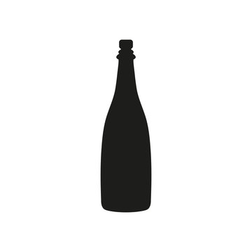 The champagne icon. Wine symbol. Flat
