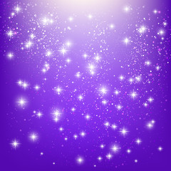 Shiny stars on purple background 