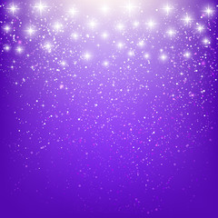 Shiny stars on purple background