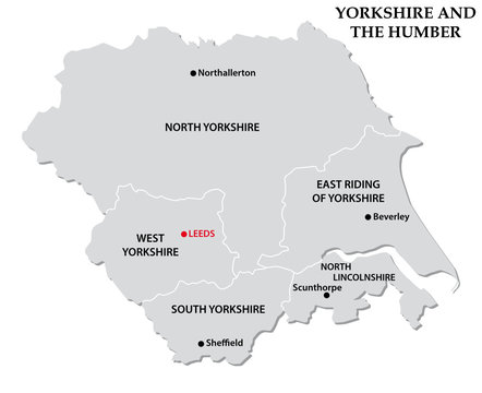 yorkshire and the humber administrative map