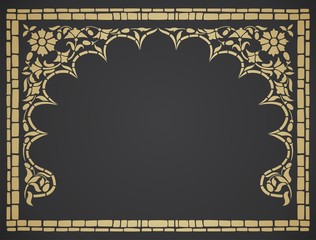 wedding card design, paisley floral pattern , India