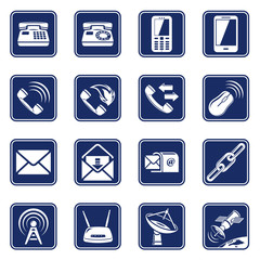 Icons set of different types of connections and communications