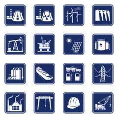 Icons set of industries, construction and energy production