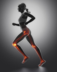 Jogging woman legs anatomy