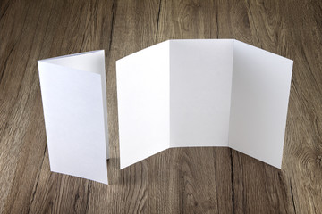 blank white folding paper flyer