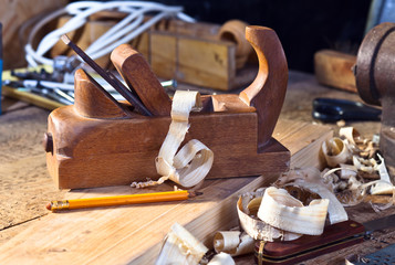 old wooden plane