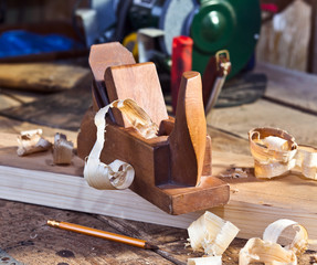 old wooden plane