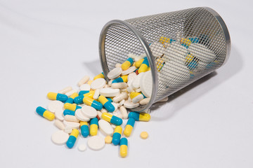 A background made of colorful pills