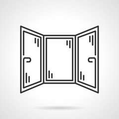 Black line vector icon for corner window