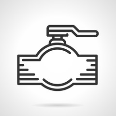 Pipe valve black line vector icon