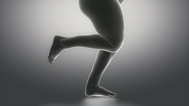 Obese man knee joint pain