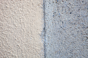 Outer wall with two types of paint