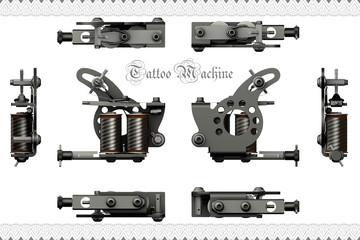 Tattoo Machine all sides - Tattoomaschine von allen Seiten