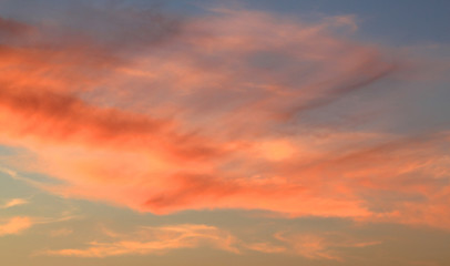 Naklejka na ściany i meble Beautiful red sunset in the sky