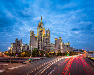 Fototapeta na wymiar Kotelnicheskaya Embankment Building, One of the Moscow Seven Sis