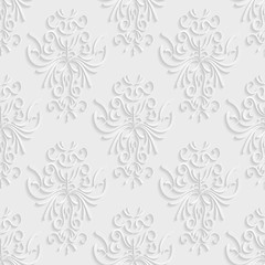 Seamless Background with 3d Floral Pattern