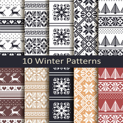 set of ten winter patterns
