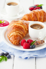 Croissants and coffee for breakfast