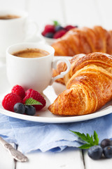 Croissants and coffee for breakfast