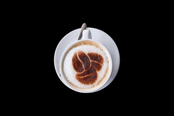 Cup of coffee isolated on back