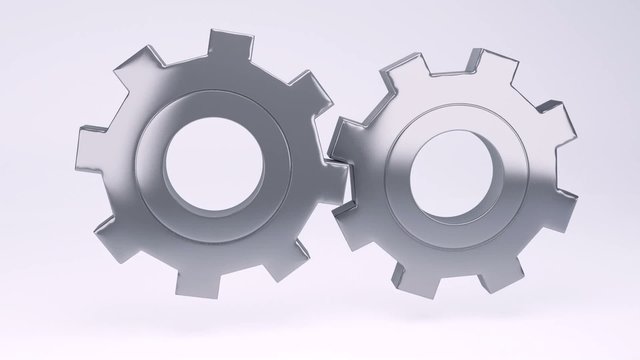 Gears animation. Work concept. 3d video