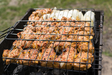 Beef Shashlik Cooking