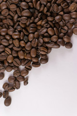 Loose Coffee Beans on White Background