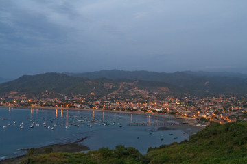 Fototapeta na wymiar Beautiful high angle view of Puerto Lopez, popular vacation spot