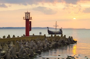 Sunset over the lighthouse