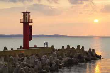 Sunset over the lighthouse