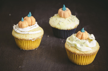 Cupcakes decorated with fondant