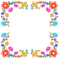 Colorful flowers frame