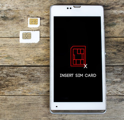 smart phone warning to insert SIM card, Message, icon