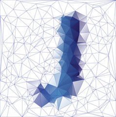 letter J low poly