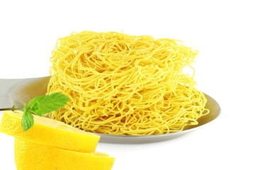 sev  noodles or vermicelli indian food in pure white background