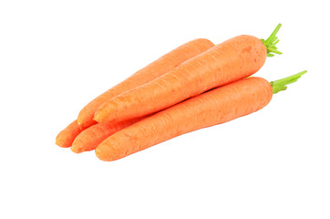 Fresh carrots isolated on white